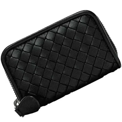 Pre-owned Bottega Veneta Black Leather Coin Purse/coin Case ()