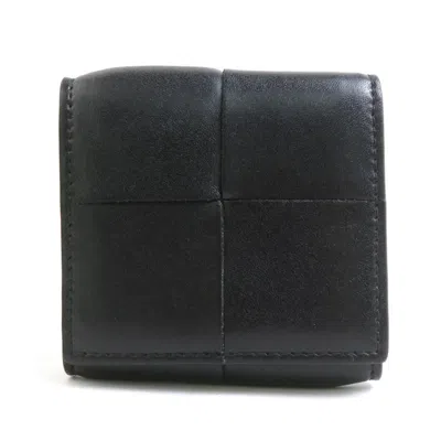 Pre-owned Bottega Veneta Black Leather Coin Purse/coin Case ()