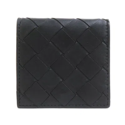 Pre-owned Bottega Veneta Black Leather Coin Purse/coin Case ()
