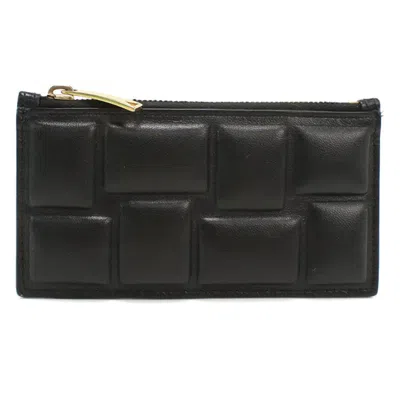 Pre-owned Bottega Veneta Black Leather Coin Purse/coin Case ()
