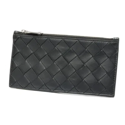 Pre-owned Bottega Veneta Black Leather Coin Purse/coin Case ()