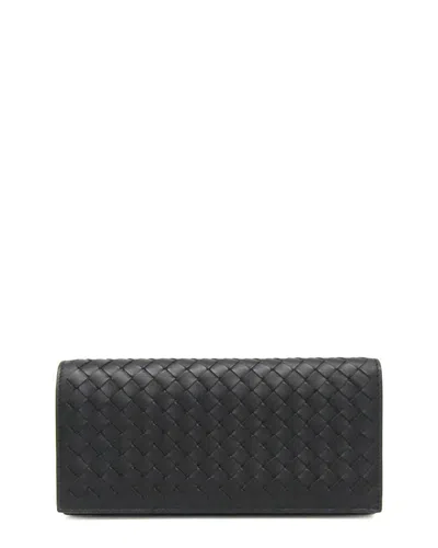 Pre-owned Bottega Veneta Black Leather Continental Wallet (authentic Pre-loved)