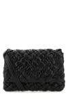 Bottega Veneta Leather Crossbody Bag In Blacksilver
