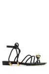 Bottega Veneta Sandali Flat Adam In Pelle Nera Donna