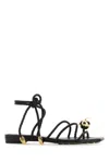 Bottega Veneta Sandali Flat Adam In Pelle Nera Donna