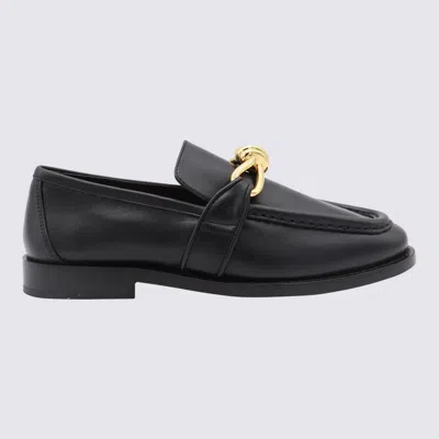 Bottega Veneta Astaire Metallic Knot Leather Loafers In Black
