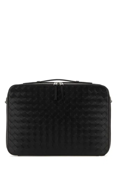 Bottega Veneta Black Leather Getaway Briefcase In Blk