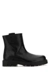 Bottega Veneta Black Leather Haddock Ankle Boots In Black