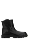 Bottega Veneta Black Leather Haddock Ankle Boots In Black