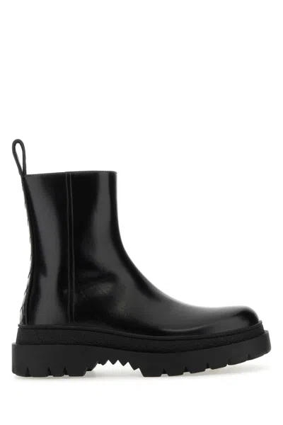 Bottega Veneta Black Leather Highway Ankle Boots