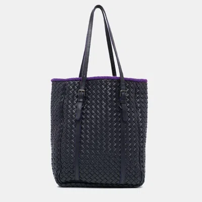Pre-owned Bottega Veneta Black Leather Intrecciato Tote