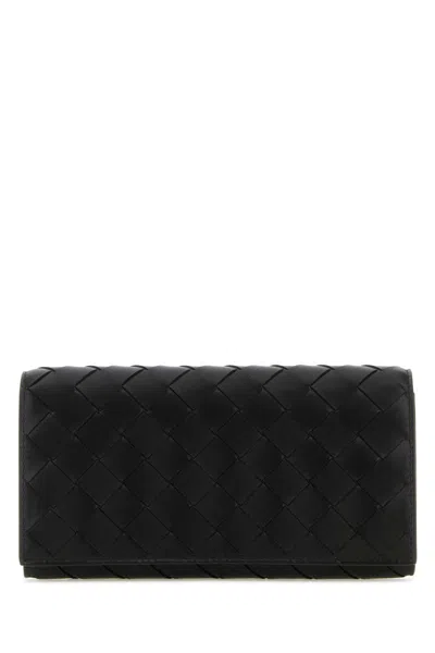 Bottega Veneta Black Leather Intrecciato Wallet