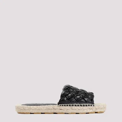 Bottega Veneta Jack Mule Espadrille Leather Sandal In Black