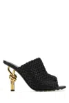 Bottega Veneta 90mm Mini Weave Nappa Leather Knot Mule Sandals