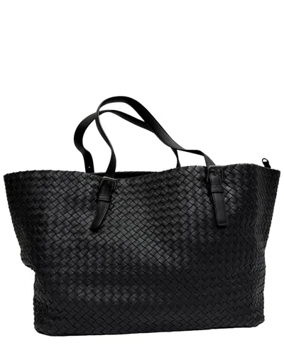 Bottega Veneta Pinacoteca Reversible Intrecciato Leather Tote In Black