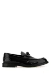 Bottega Veneta Black Leather Tie Loafers In Black