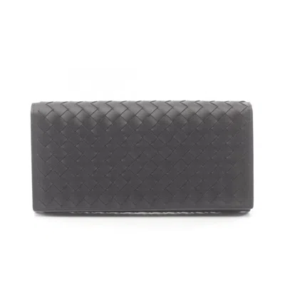 Pre-owned Bottega Veneta Black Leather Long Wallet (bi-fold) ()