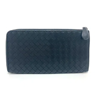 Pre-owned Bottega Veneta Black Leather Long Wallet (bi-fold) ()