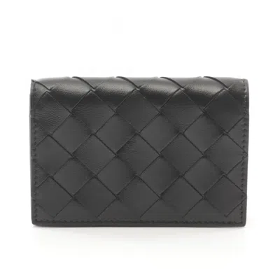 Pre-owned Bottega Veneta Black Leather Long Wallet (bi-fold) ()