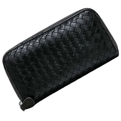 Pre-owned Bottega Veneta Black Leather Long Wallet (bi-fold) ()