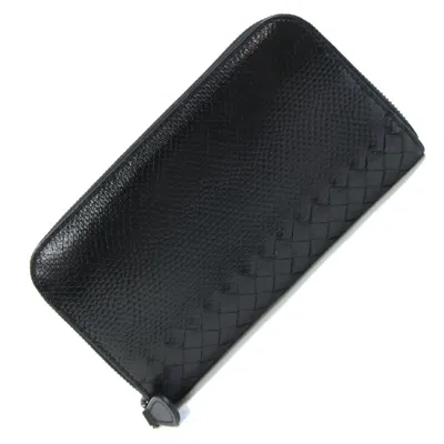 Pre-owned Bottega Veneta Black Leather Long Wallet (bi-fold) ()