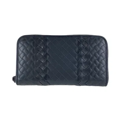 Pre-owned Bottega Veneta Black Leather Long Wallet (bi-fold) ()