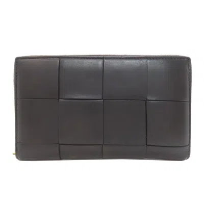Pre-owned Bottega Veneta Black Leather Long Wallet (bi-fold) ()