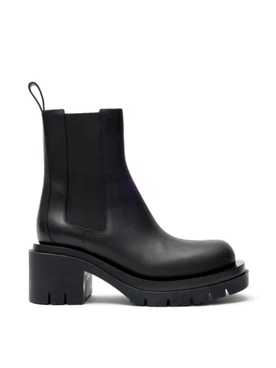 Bottega Veneta Black Leather Lug Boots