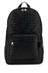 Bottega Veneta Black Leather Medium Intrecciato Backpack In Black Silver