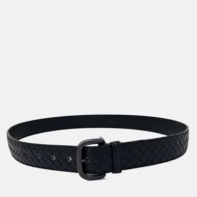 Pre-owned Bottega Veneta Black Leather Mesh Belt