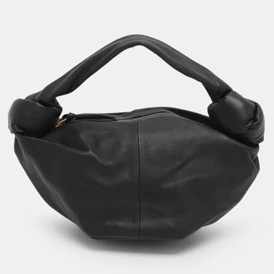 Pre-owned Bottega Veneta Black Leather Mini Double Knot Clutch Bag