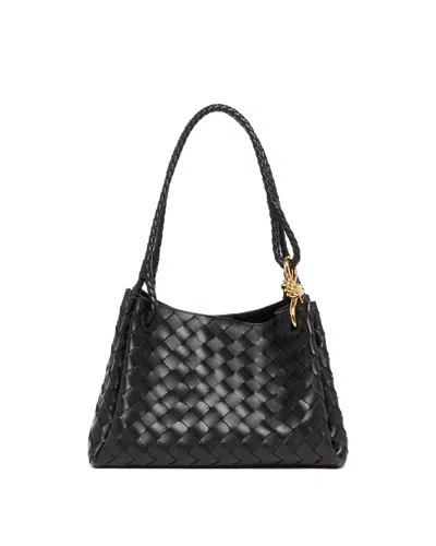 Bottega Veneta Black Leather Parachute Bag