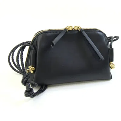 Pre-owned Bottega Veneta Black Leather Pochette Pouch Shoulder Bag ()