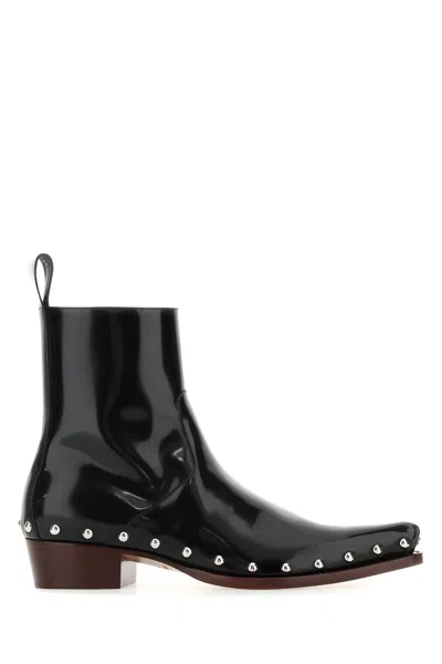 Bottega Veneta Black Leather Ripley Ankle Boots