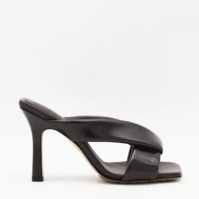 Bottega Veneta Black Leather Sandals