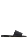 Bottega Veneta Nappa Leather Elio Slippers With Woven Texture In Black