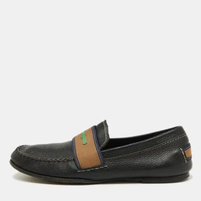 Pre-owned Bottega Veneta Black Leather Slip On Loafers Size 43