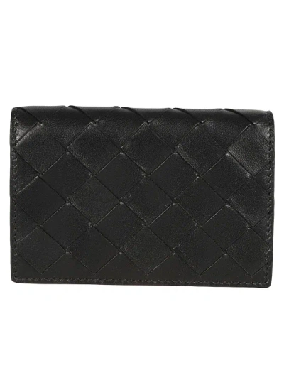 Bottega Veneta Black Leather Small Intrecciato Card Case