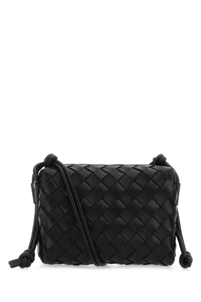 Bottega Veneta Black Leather Small Loop Crossbody Bag In 8425