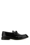 Bottega Veneta Black Leather Tie Loafers In Black