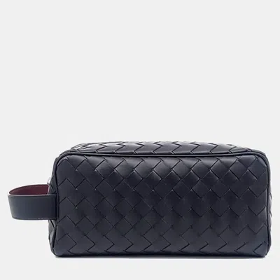 Pre-owned Bottega Veneta Black Leather Travel Pouch