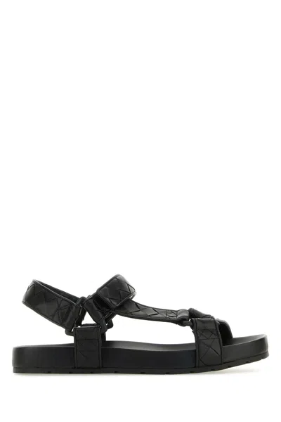 Bottega Veneta Black Leather Trip Sandals