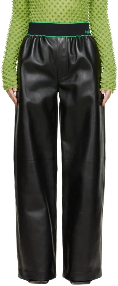 Bottega Veneta Black Leather Trousers In 1000 Black
