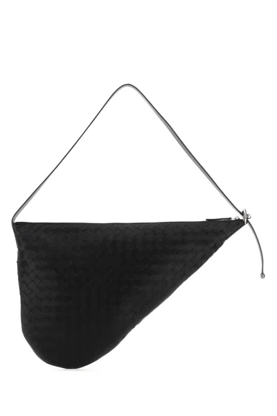Bottega Veneta Black Leather Virgule Shoulder Bag