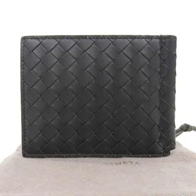 Pre-owned Bottega Veneta Black Leather Wallet (bi-fold) ()
