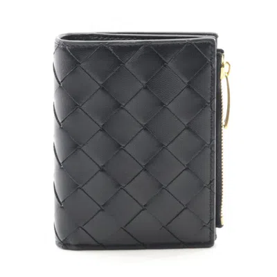 Pre-owned Bottega Veneta Black Leather Wallet (bi-fold) ()
