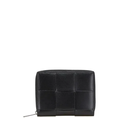 Pre-owned Bottega Veneta Black Leather Wallet (bi-fold) ()