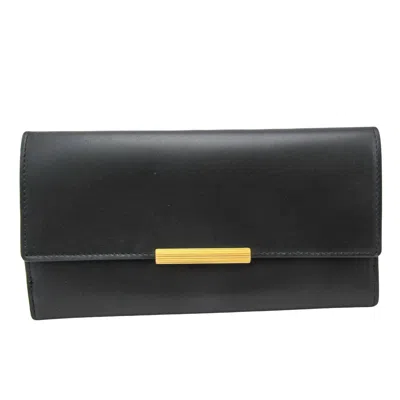 Pre-owned Bottega Veneta Black Leather Wallet  ()
