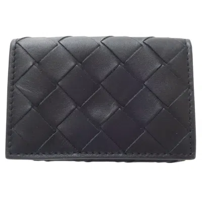 Pre-owned Bottega Veneta Black Leather Wallet (tri-fold) ()