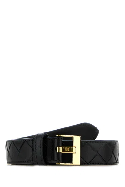 BOTTEGA VENETA LEATHER BELT WITH INTRECCIATO MOTIF